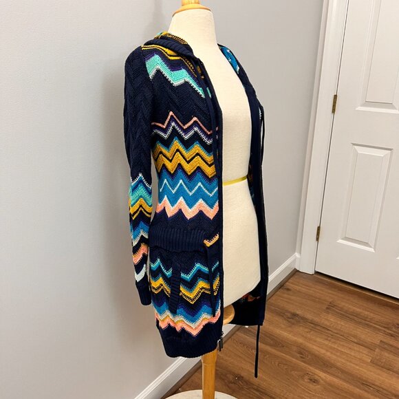 Missoni x Target Zig-zag Chevron Print Hooded LS Zip Cardigan Sz XS - Picture 3 of 9